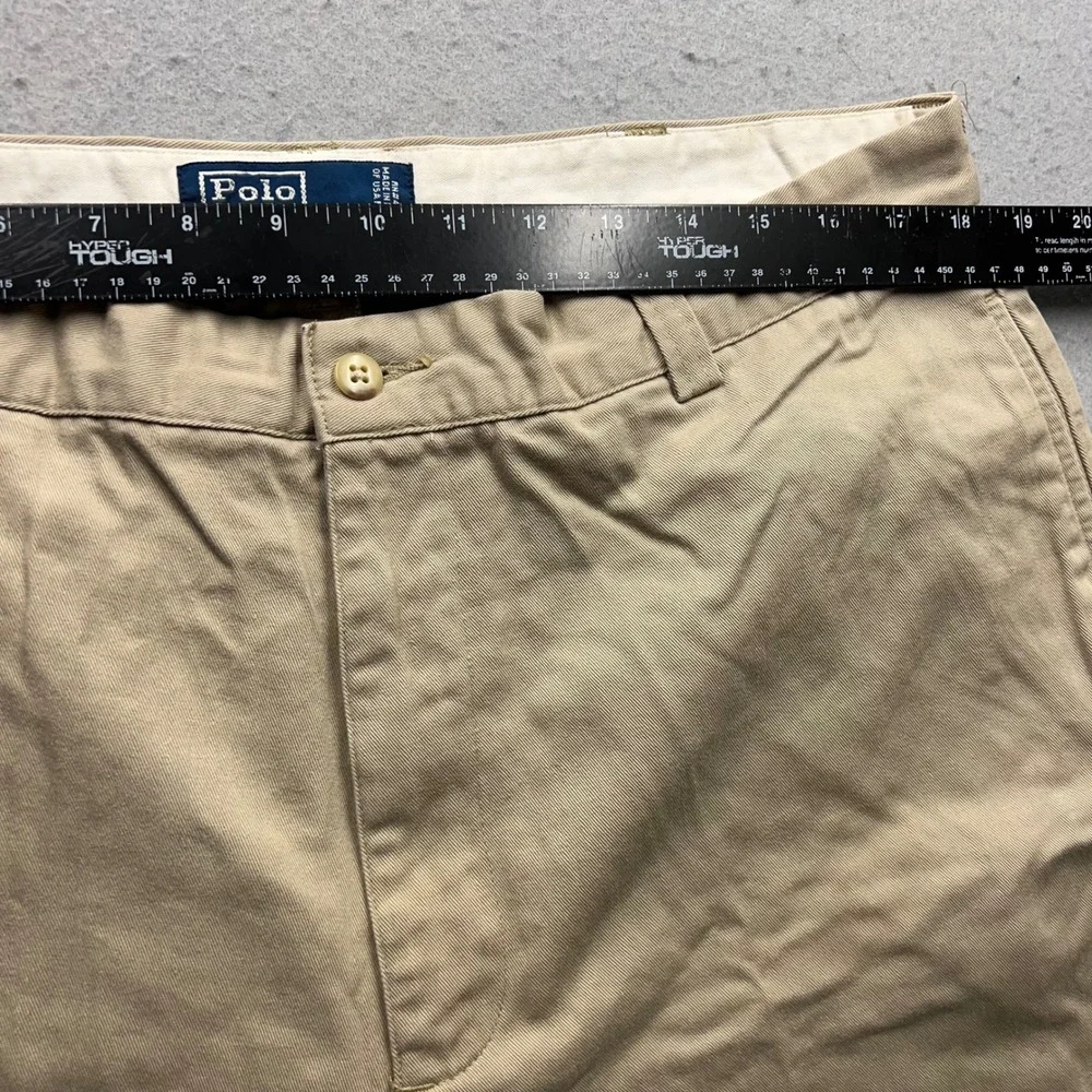 Polo Ralph Lauren Philip Pant Mens 38x32 Khaki Chino Straight Leg Cotton Tan VTG